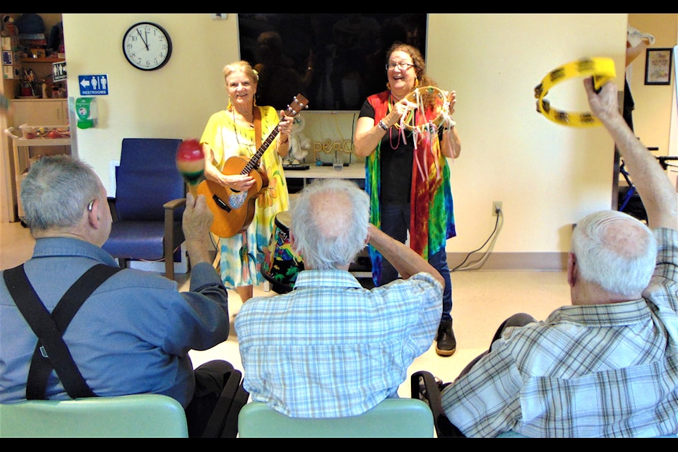 The Sunshine Girls perform for participants in the Adult Day Program at the Chemainus Health Care Centre. Music and other entertainment in the program are funded by the Chemainus Health Care Foundation.                            